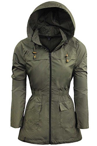 Lightweight Rain Mac Kagool Parka Polyester Ladies Raincoat Jacket Two Pockets Plus Size