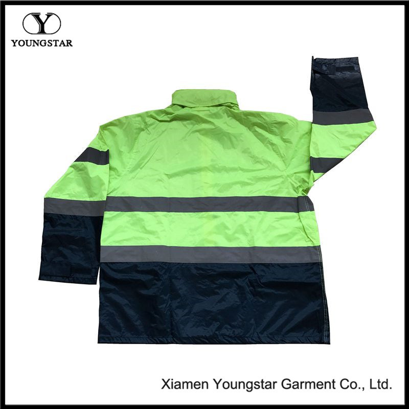 Hi Vis Safety Nylon Raincoat Pants Workwear Mens Reflective Rain Suit