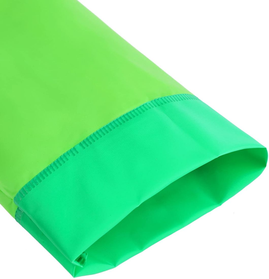 Kids Raincoat PVC Waterproof Rainwear Hooded Pocho Button Down, Green, S/86-92cm