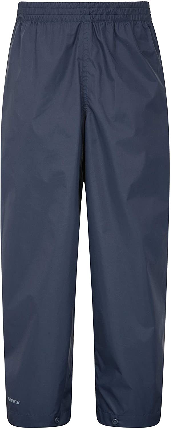 Mountain Warehouse Pakka Kids Waterproof Over Trousers - Taped Seams Rain Pants, Lightweight, Ripstop Overpants, Packaway Bag - for Walking, Travelling