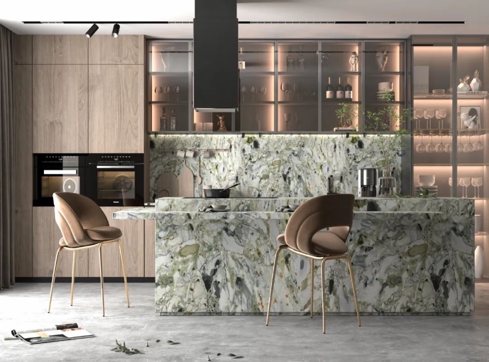 Primavera Marble Kitchen Countertops Project-FOR U STONE