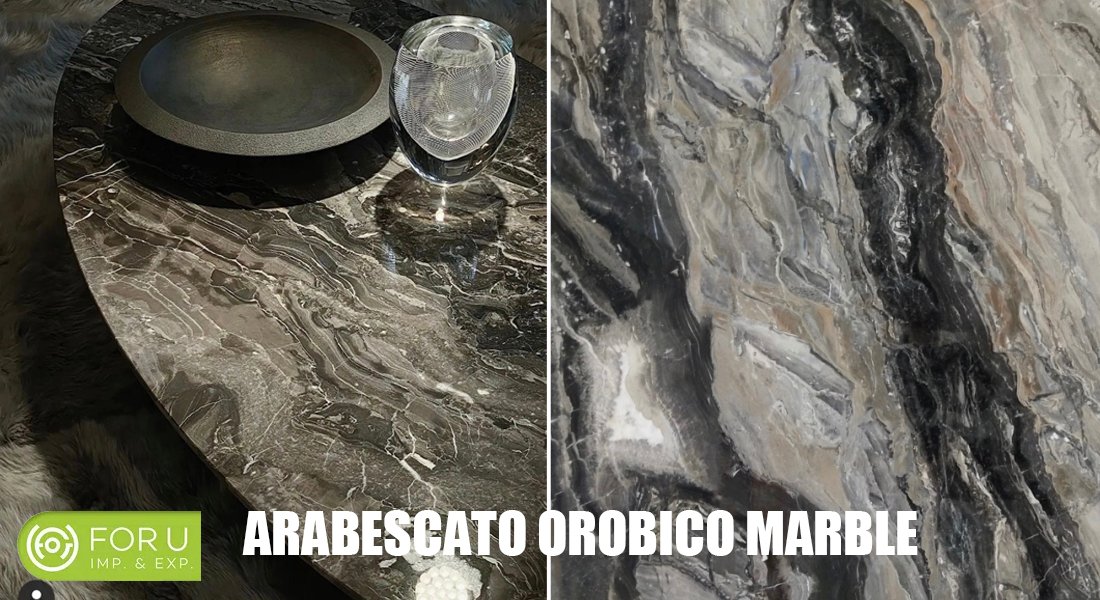 Arabescato Orobico Marble Oval Tables