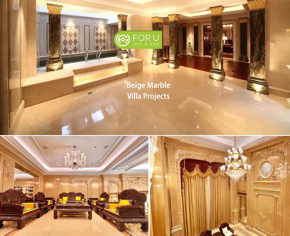 Beige Marble Tiles For Villas Indoor Decoration | FOR U STONE