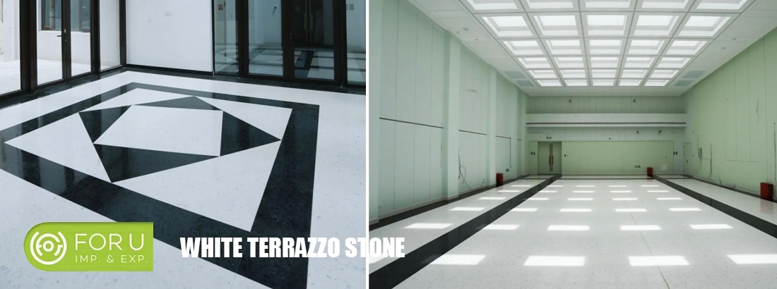 Black and White Matched Terrazzo Stone Tiles Projects | FOR U STONE