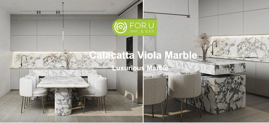 Calacatta Viola Marble Countertops and Dinner Tables