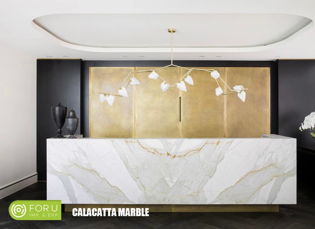 Calacatta marble commercial office building projects | FOR U STONE