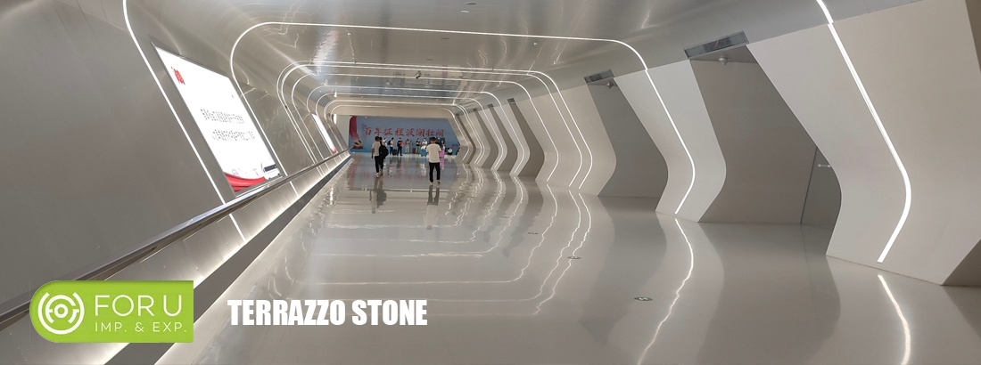 Inorganic White Precast Terrazzo Stone Tiles Railway Station Projects | FOR U STONE