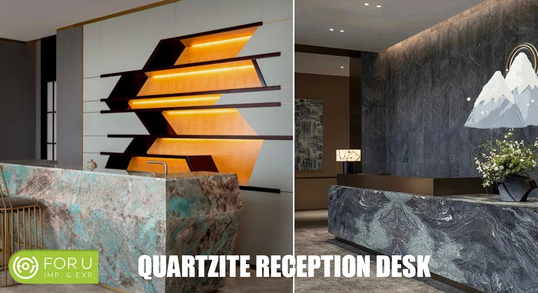 Luxury Quartzite Stone reception Desk