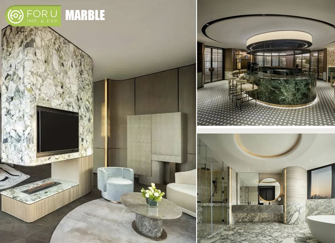 Natural Marble Floor and Countertops for Grand Hotels | FOR U STONE