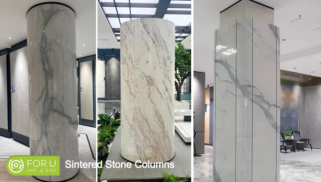 Calacatta Sintered Stone Colunms Projects-FOR U STONE