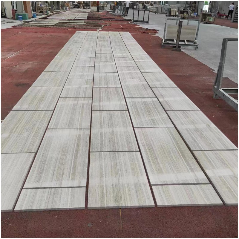 White Wooden Marble Floor Tiles