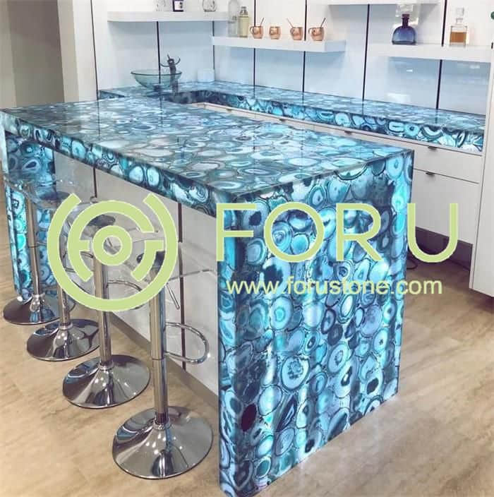 Blue Gemstone Agate Marble Tiles