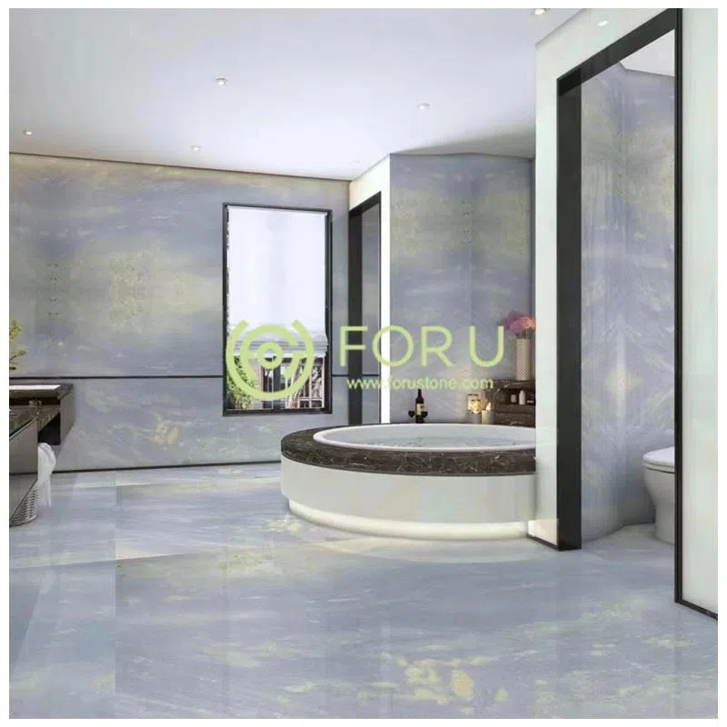 Sky Blue Marble Floor Designs