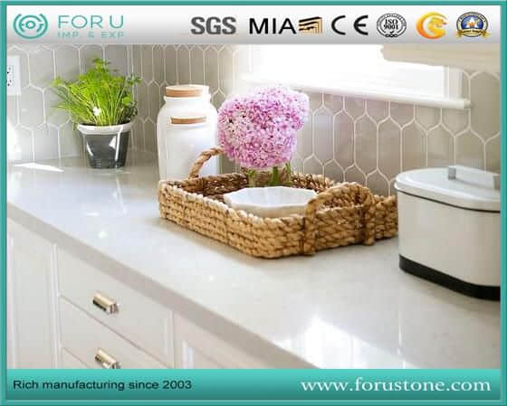 White Polished Prefab Artificial Quartz Stone Kitchen Countertops Colors with Low Cost White Polished Prefab Artificial Quartz Stone Kitchen Countertops Colors with Low Cost