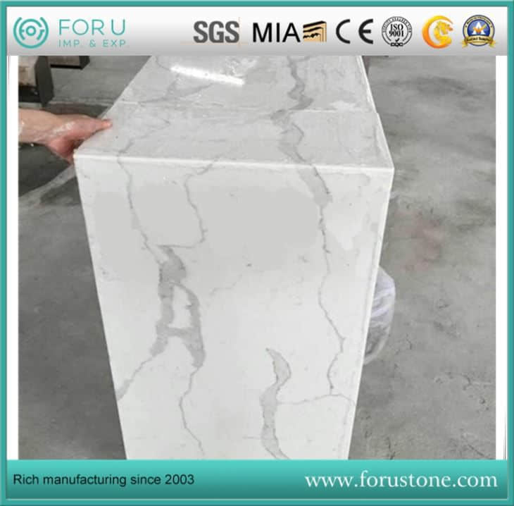 Low Cost and Best Quality Gray Quartz Stone Kitchen Countertops and Bathroom Vanity with Laminated Edge Low Cost and Best Quality Gray Quartz Stone Kitchen Countertops and Bathroom Vanity with Laminated Edge