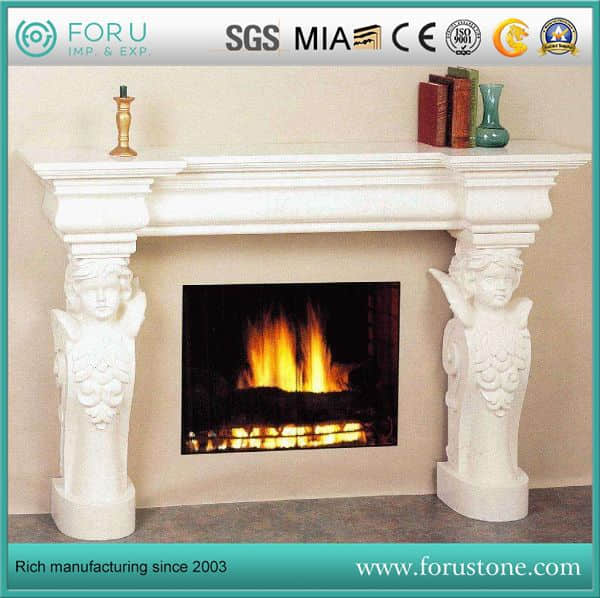 Customized Decorative White Natural Marble Carved Stone Fireplace Modern Style Handcarved Fireplace Customized Decorative White Natural Marble Carved Stone Fireplace Modern Style Handcarved Fireplace