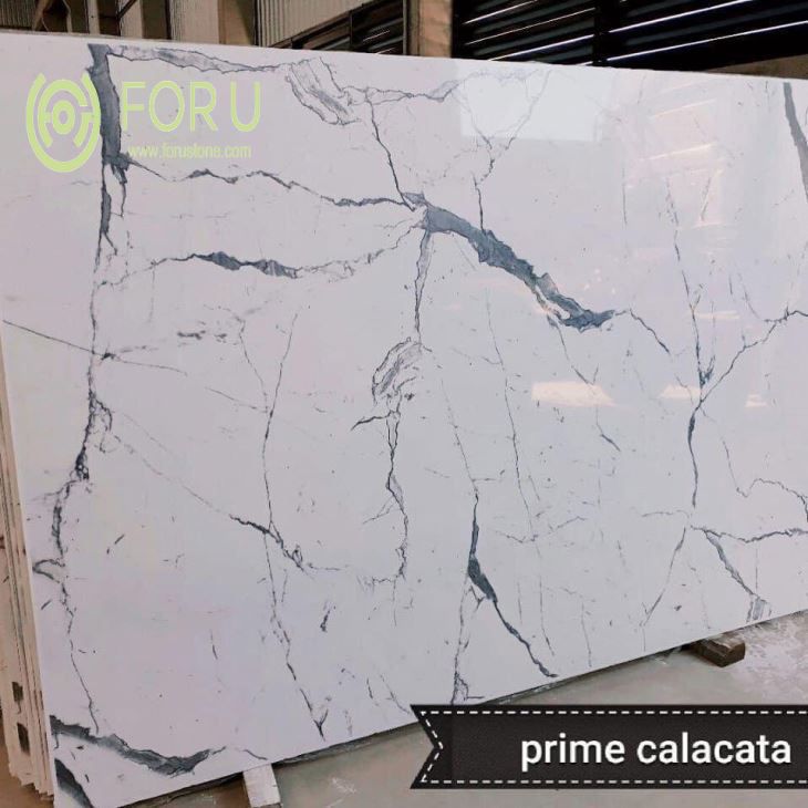 3D Prime Calacatta White Marble Marble Slabs 3200x1600x18mm
