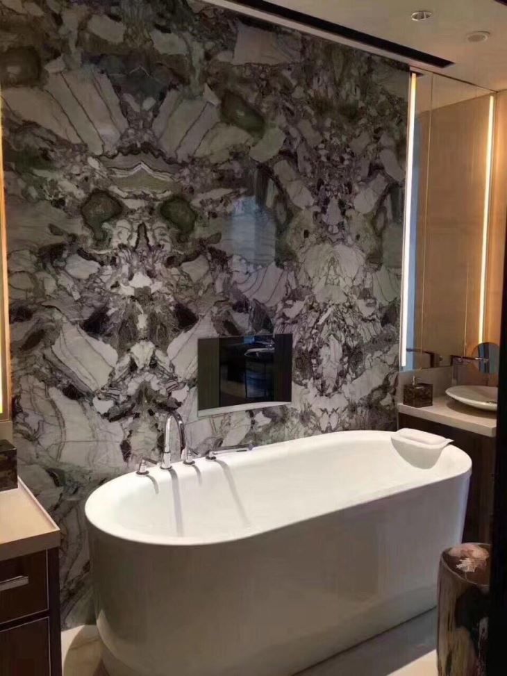 الصين الجليد اتصال الرخام الأبيض الجمال ألواح وألواح خضراء صينية لغرفة الحمام