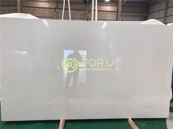 white nano glass slabs