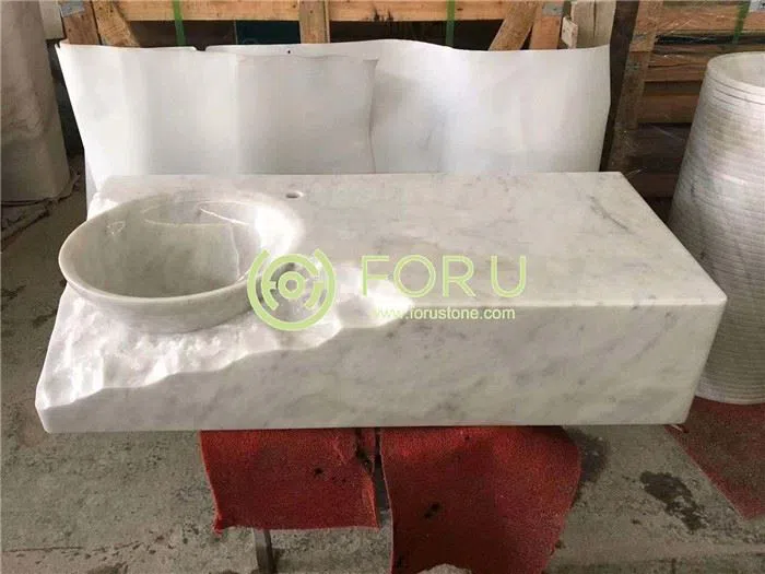 Carrara white marble vanity top