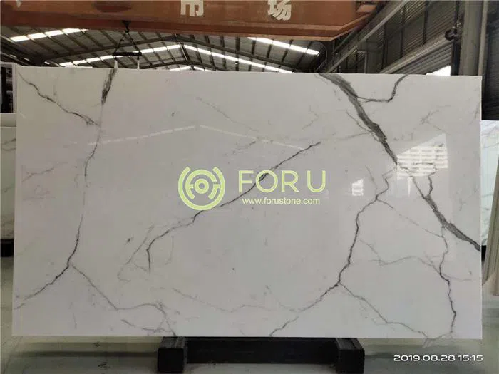 Hot sale best price Calacatta nano glass artificial stone for floor06