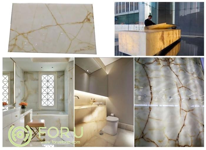 White Onyx Stone Slab for Interior Wall Decoration