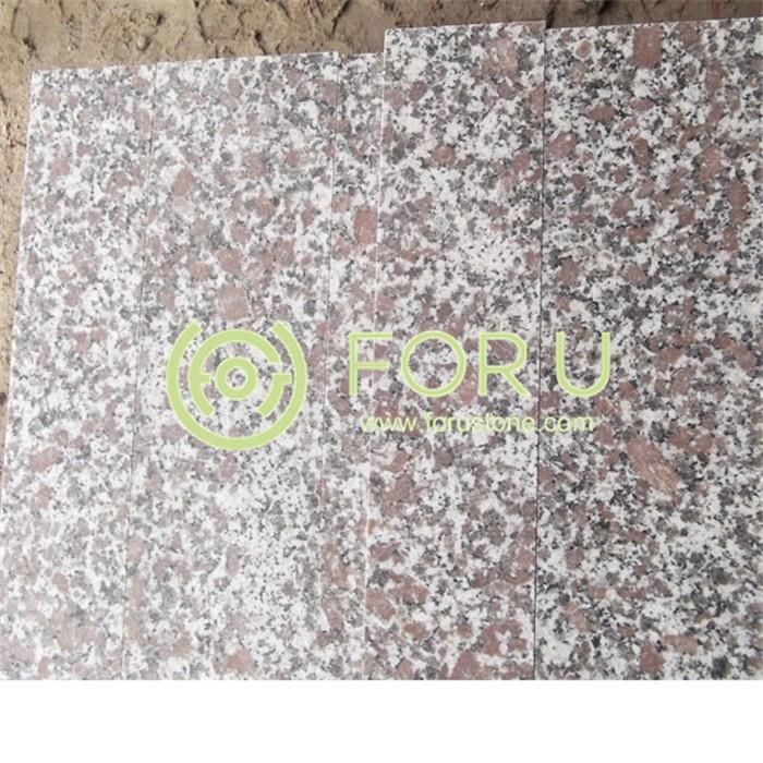G608 Granite snowflake plum red granite slab