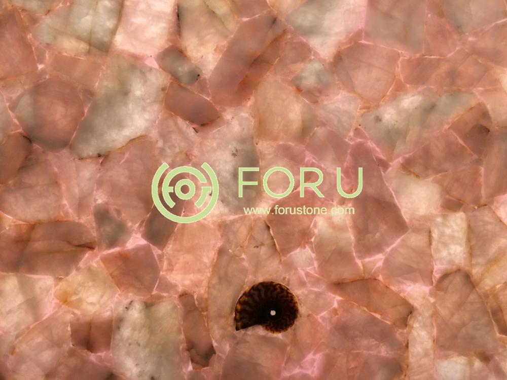Natural semi precious stone pink quartz gemstone agate stone