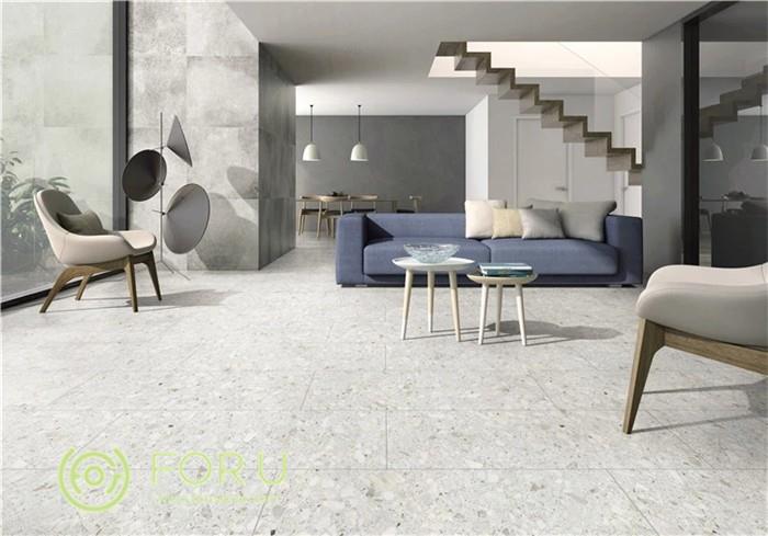 600x600mm white matt surface full body terrazzo tile 