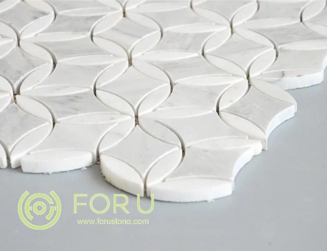 Modern design white marble mosaic with chic mosaic tile