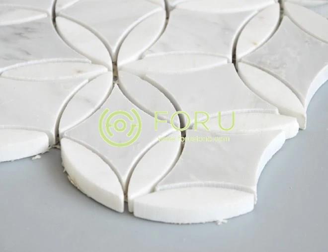 Modern design white marble mosaic with chic mosaic tile