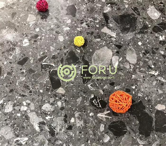 Colorful Cement Terrazzo with Glass Flakes