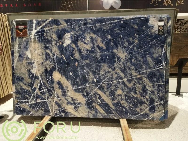 Natural precious stone sodalite blue granite slab prices