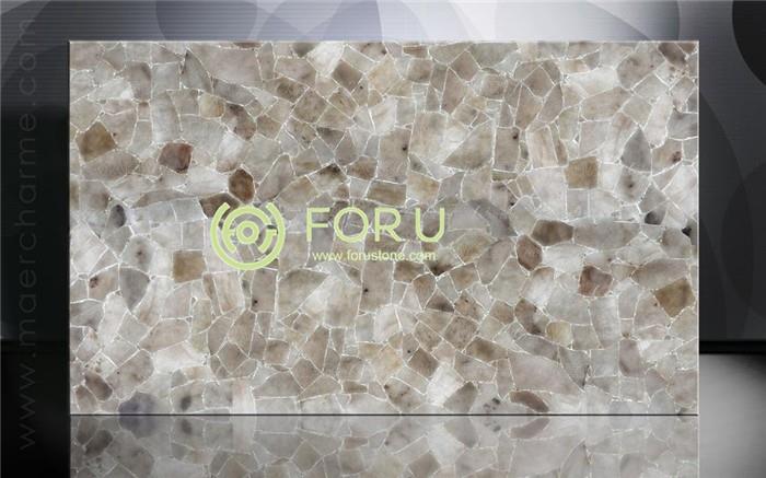 Semi precious interior decoration white onyx marble tiles agate slabs stone