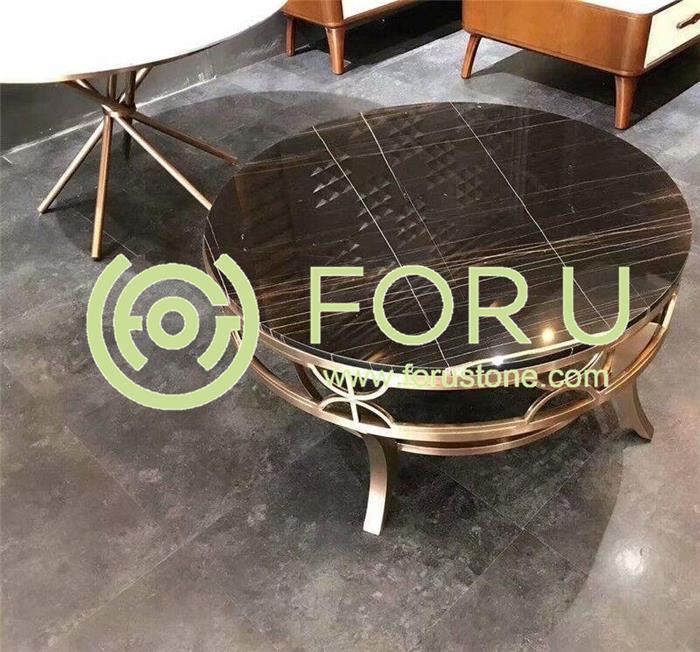 Custom Coffee Marble Top Round Dining Marble Table Top0