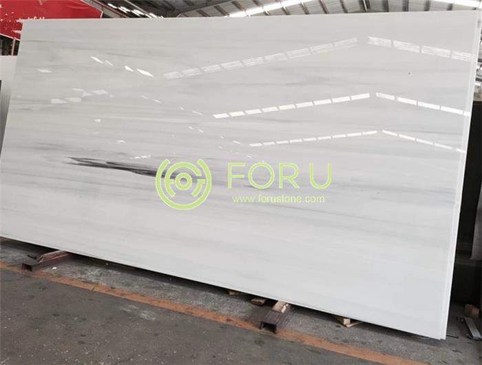 Chinese White Artificial Stone With Veins Crystallized Nano Glass02