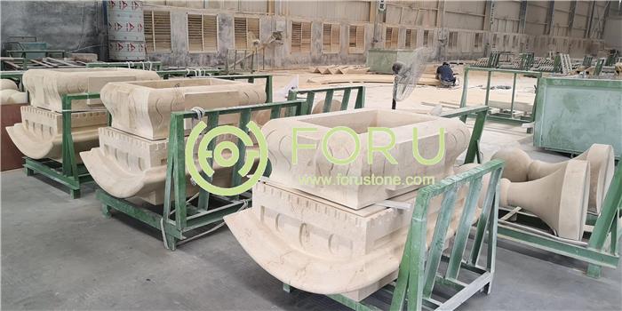Portugal Beige Limestone Columns For Projects
