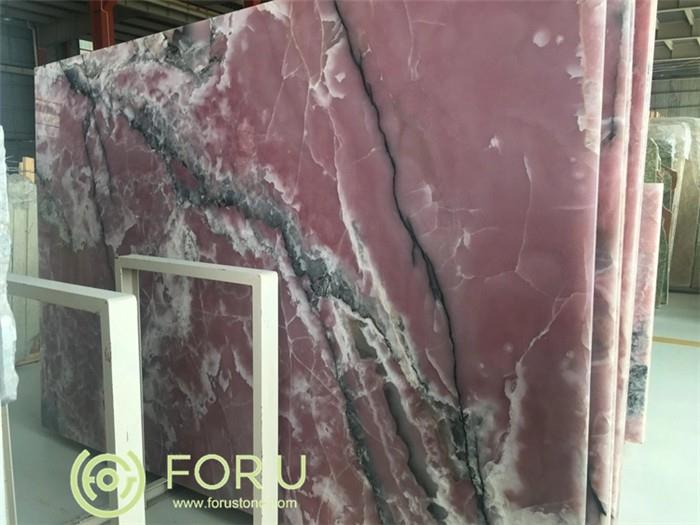 Wholesale Polished Backlit Design Translucent Pink Onyx Price