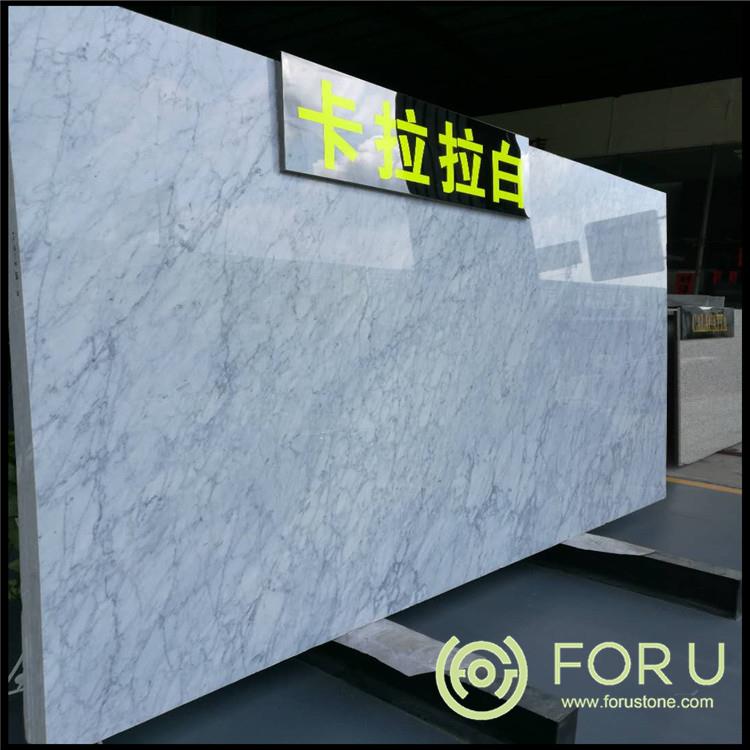 Polished white marble tiles and marble slabs Carrara white marble slab 01