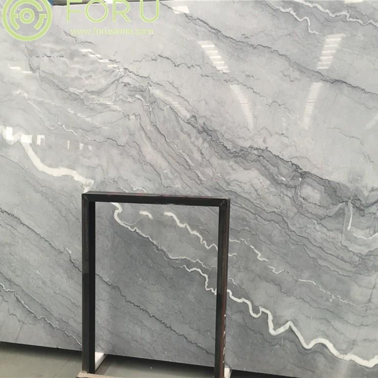 Cheap Price Bruce Grey Marble Polished Marble Big Slab for Floor and Wall Decoration