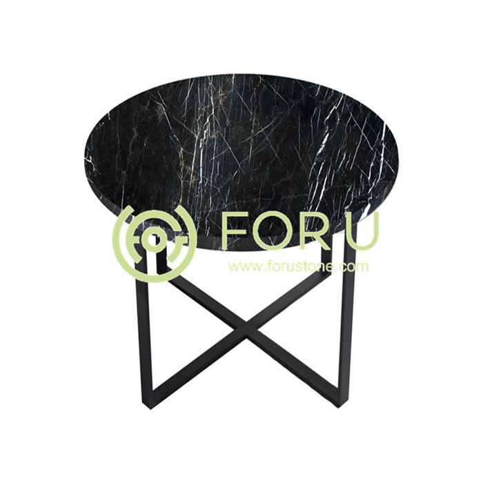 Black Marquina Marble Table Top Polished Round Shaped Nero Marqiua marble Slab1