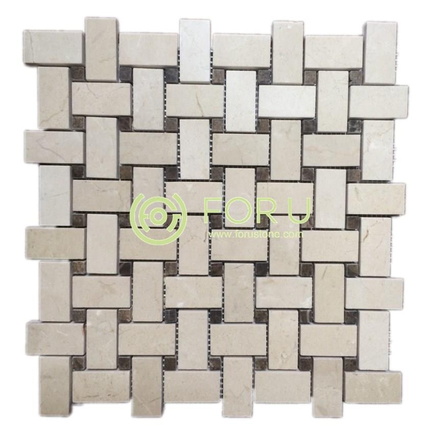 White marble mosaic 3D mosaic tile for decoration