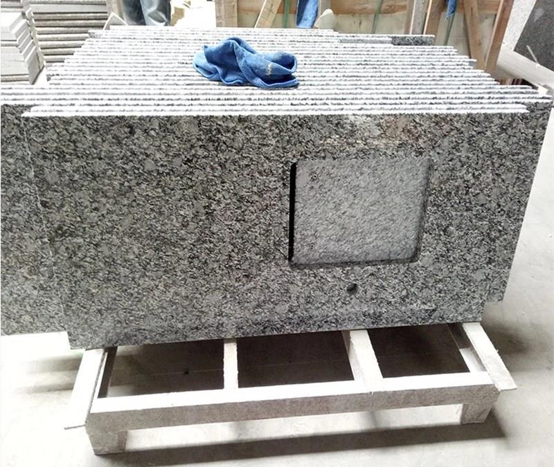 Chinese Spray wave white granite with black veins Spray white granite countertop