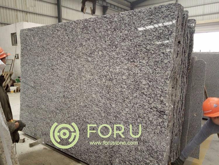 Chinese Spray wave white granite with black veins Spray white granite countertop