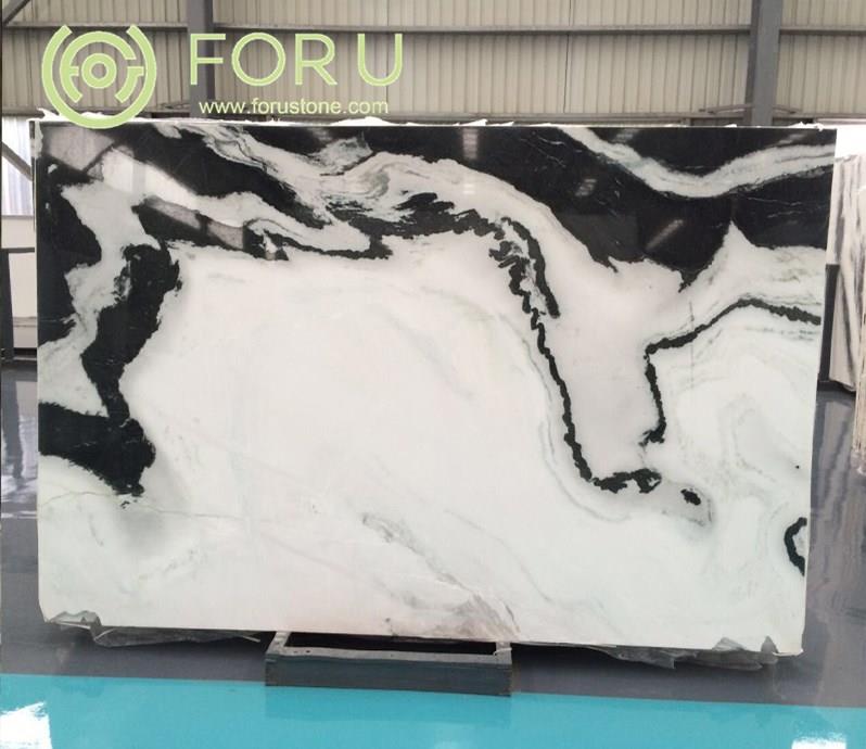 Popular china panda white marble slab for factory price
