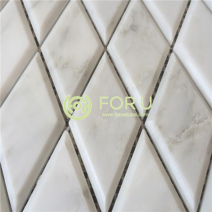 Oriental White Marble Mosaic Diamond Shape  Marble MosaicTiles