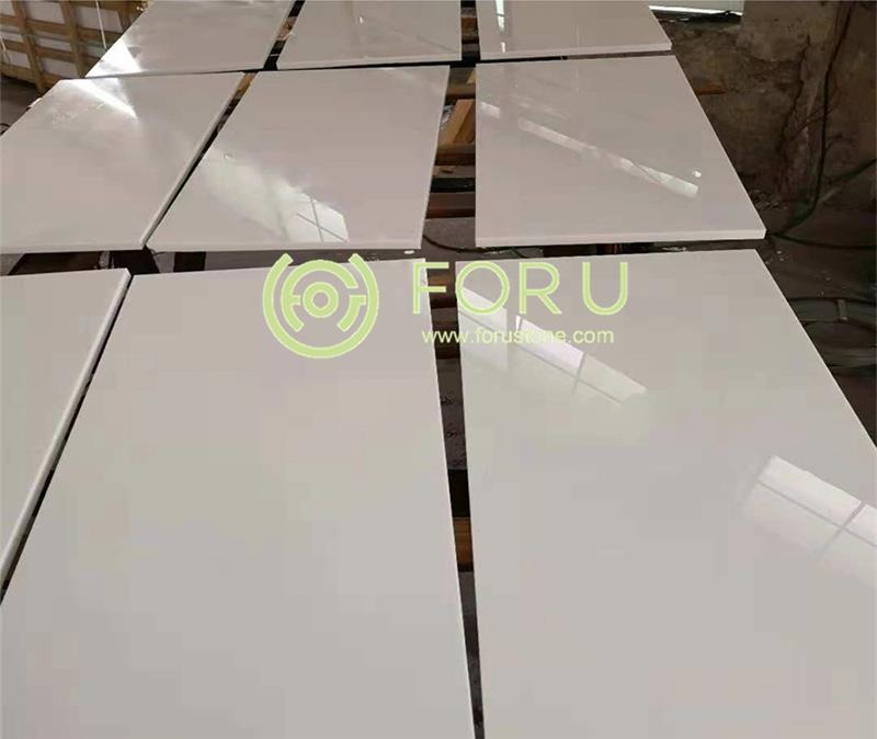 Pure White Slab Nano Crystallized Glass Panel Floor and Wall Cladding