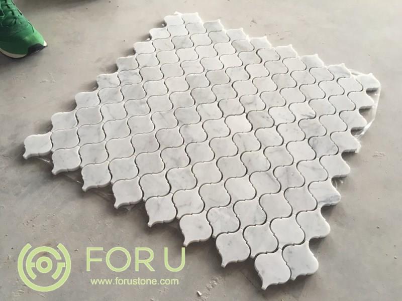 Classic Carrara White Marble Mosaic Hexagon Shape Marble Mosaic