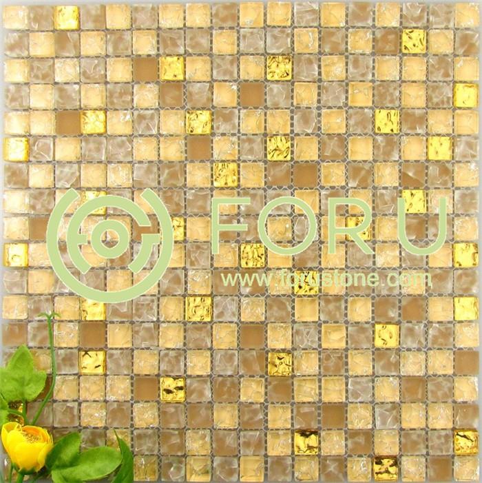 Ice crackle crystal mix stainless steel glass mosaic tile glass mosaic for wall decoration magic kitchen