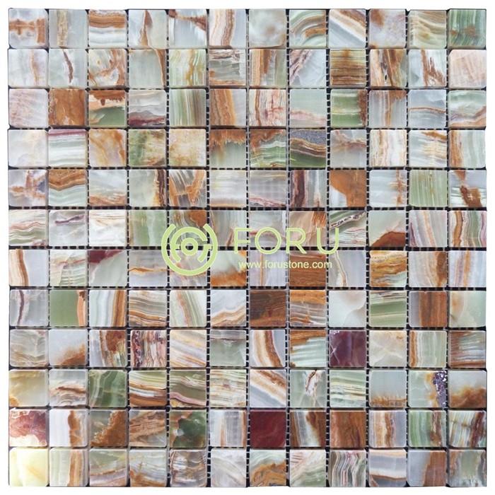 Green Onyx Stone Mosaic Tile Marble Mosaic Wall Tiles for Room Decoration